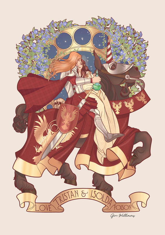 Tristan and Isolde - Full Page Illustration Heavy Frame
