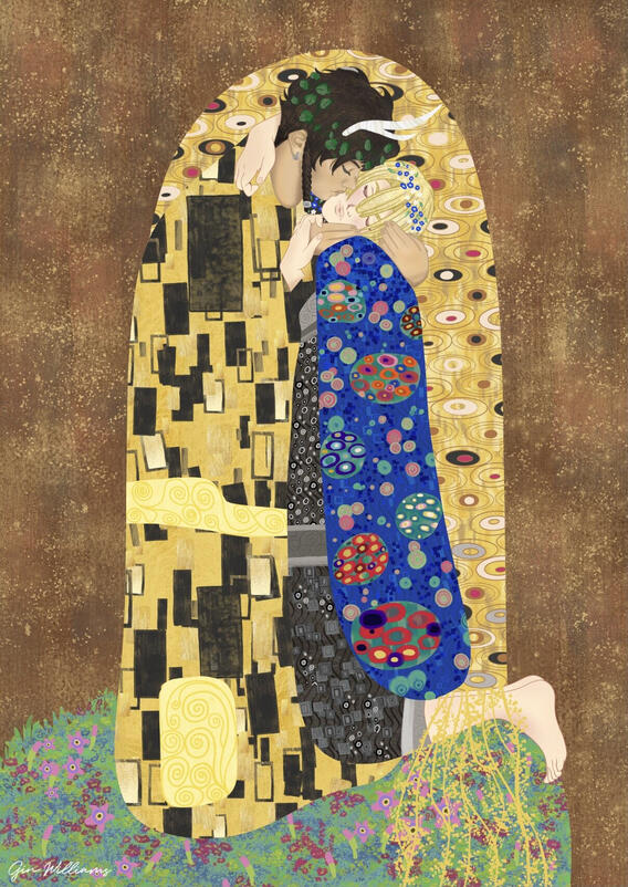 Kiss for Felix - Full Page Illustration Painting