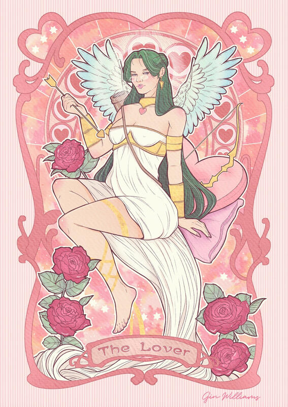 Cupid for Rence - Full Page Illustration Heavy Frame