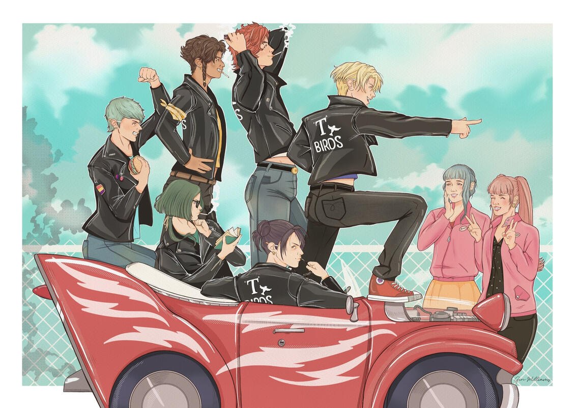 Grease x FE3H - Full Page Illustration